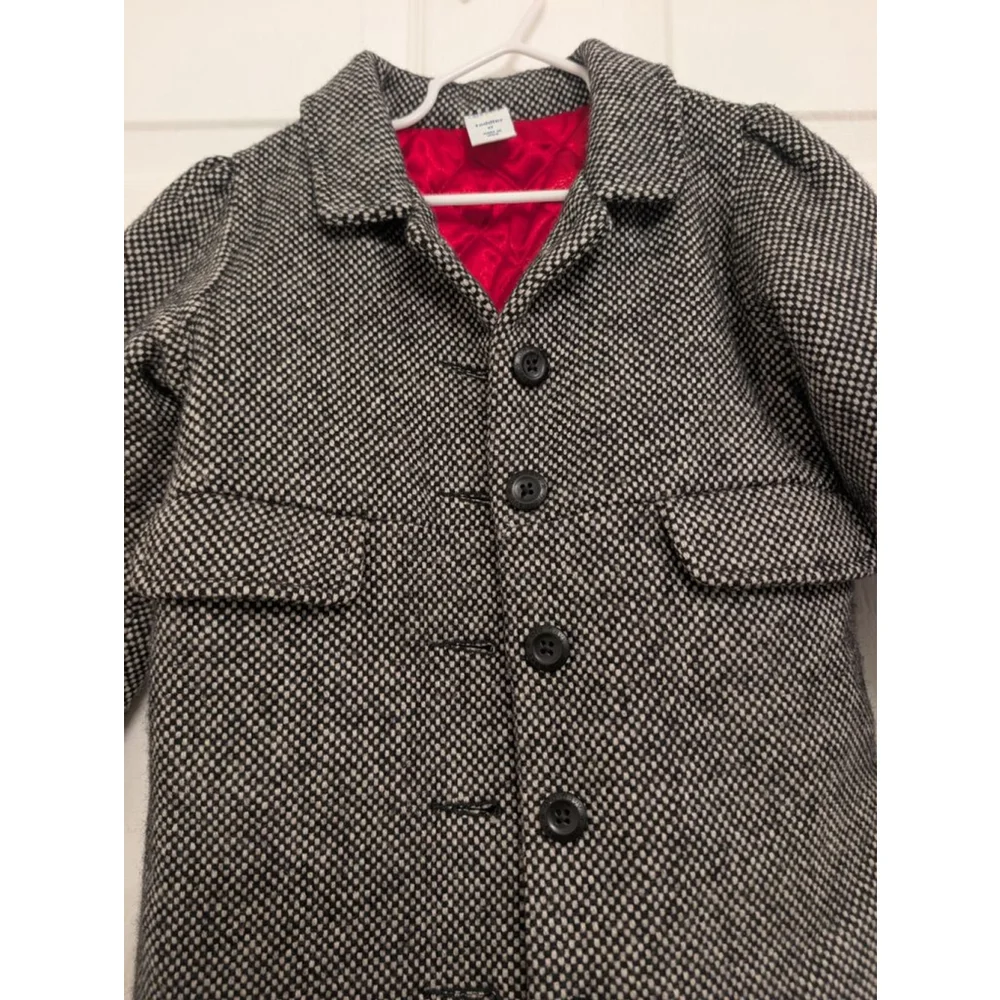 Girls Old Navy Pea Coat 5T Black & White